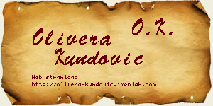 Olivera Kundović vizit kartica